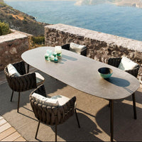 Nordic Outdoor Rattan Dining Set, Balcony Patio Garden Furniture, Weatherproof Table and Chairs