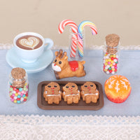 Miniature Christmas Coffee Cup & Cookie Ornaments for Dollhouse Decor