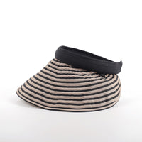 Korean Style Casual Striped Visor Hat for Women, Foldable Sun Protection Travel Cap