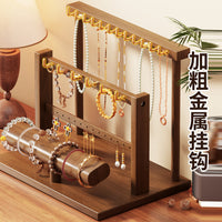 Solid Wood Multi-Layer Jewelry Display Stand for Bracelets Necklaces and Accessories