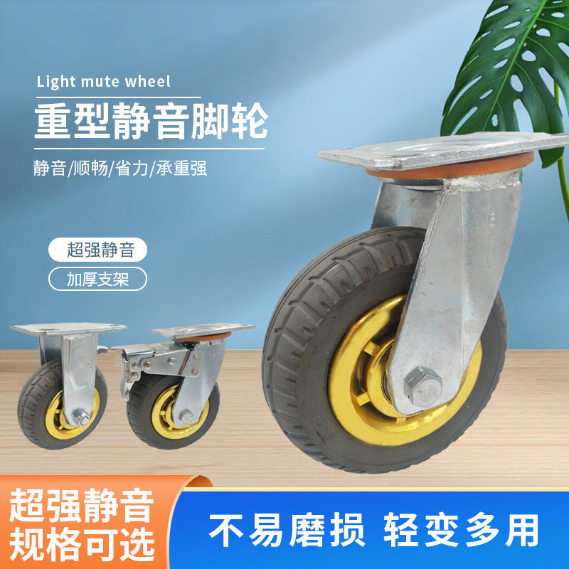 Heavy Duty Industrial Caster Wheels with Gold Core Rubber, Swivel/Rigid, 4-8 Inch