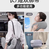 Travel U-Shaped Neck Pillow Cover with Storage Bag for Clothes, Portable for Flights