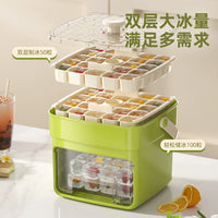 Ice Cube Tray with Press-Type Ice Release, Food-Grade Household Refrigerator Storage Box for DIY Ice Making