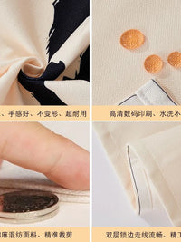 Cartoon Capybara Microwave Oven Dust Cover Linen Blend Refrigerator Washing Machine Top Cover