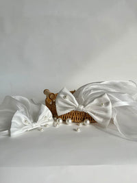 Pet Matte Satin Pearl Wedding Dress for Cats & Small Dogs
