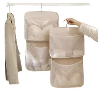 Travel Hanging Wardrobe Organizer for Underwear and Socks, Foldable Luggage Storage Bag