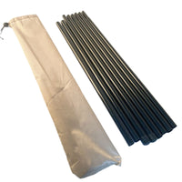 Outdoor Tent Awning Poles 2m/2.4m Steel Canopy Support Rods for Camping Tents and Tarps