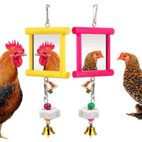 Parrot Chew Toy with Mirror and Mineral Stone, 4-Piece Set
