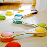 Kids Wooden Balance Beam Stepping Stones Set for Sensory Integration Training and Early Education