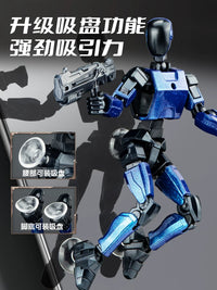 Multi-Joint Poseable Robot Action Figure Toy for Boys, Alloy Model with Suction Cup Base