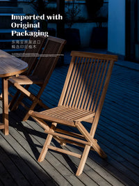 Teak Wood Outdoor Folding Chair and Table Set for Garden Patio Balcony
