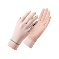Summer UV Protection Fingerless Gloves for Women, Breathable Mesh Sunscreen Ice Silk Gloves for Outdoor Cycling and Driving