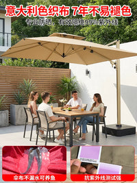 Outdoor Patio Umbrella with Solar LED Lights and Wheeled Base for Garden, Balcony, and Commercial Use