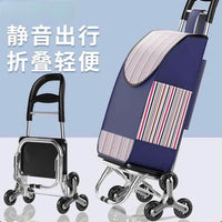 Foldable Stair Climbing Shopping Cart with Wheels and Seat Option