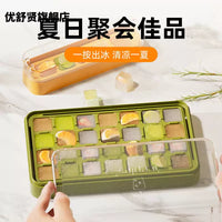 Creative Press-Type Ice Cube Tray with Lid, Large Capacity, Easy Release, Stackable for Home Use