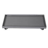 Rectangular Cement Plant Pot Tray with Wheels and Water Catcher, Thickened Leak-Proof Base for Potted Plants