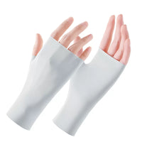 Ice Silk UV Protection Half-Finger Gloves for Women - Driving & Nail Art Friendly