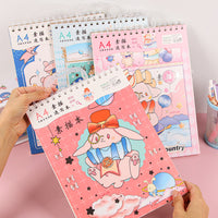 A4 Sketchbook Thick Blank Art Drawing Book for Students and Artists, Hand-Painted Color Pencil Paper for Adults and Children