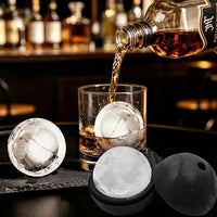 Large Sphere Ice Cube Mold for Whiskey, Easy Release Silicone Ice Ball Maker, BPA-Free, Quick Freeze