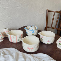 Hand-Painted Ceramic Matcha Bowl Set with Spout and Whisk Stand, 550ml