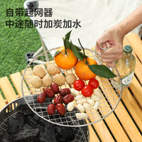 Stainless Steel Outdoor Fire Pit and BBQ Grill for Patio and Indoor Use