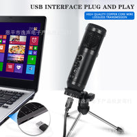 USB Condenser Microphone for Live Streaming, Gaming, and Recording with Reverb and Monitoring