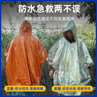 Emergency Thermal Blanket Raincoat, Portable Mylar Radiation Protection