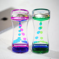 Creative Dual-Color Liquid Hourglass Oil Drip Timer Acrylic Desktop Ornament for Stress Relief
