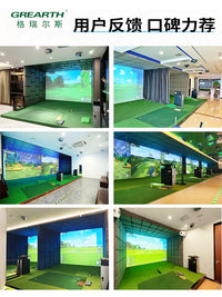 Golf Indoor Simulator Hitting Mat with Optional Groove