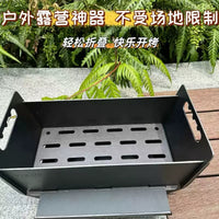 Portable Folding BBQ Grill for Outdoor Camping and Home Use, Detachable Thickened Carbon Steel Barbecue Rack