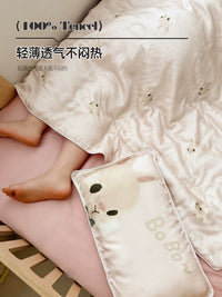 Lyocell Tencel Summer Quilt for Kids, 60S Ice Silk Thin Blanket for Kindergarten, A-Class