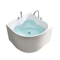 Japanese Style Corner Bathtub Freestanding Seamless Acrylic Small Mini Soaking Tub for Bathroom