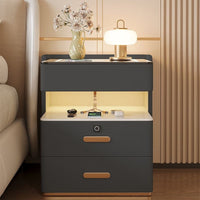 Smart Nightstand with Fingerprint Unlock, Wireless Charging, and Bluetooth Speaker