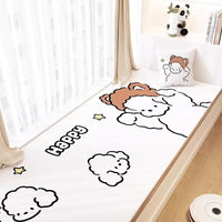 Dopamine Color Flannel Bay Window Mat Non-Slip Balcony Cushion for All Seasons