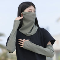 UV Protection Face Mask and Arm Sleeves Set for Outdoor Activities