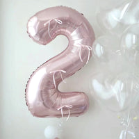 32-inch Pink Bowknot Ballet Number Foil Balloon for Birthday Party Decoration