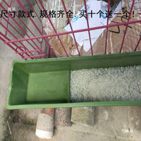 Durable Plastic Trough Feeder for Poultry and Rabbits, Elevated Rectangular Design