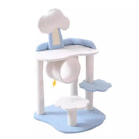 Cloud Paradise Multi-Level Cat Tree with Scratching Post and Play Toys, All-Season Cat Activity Center