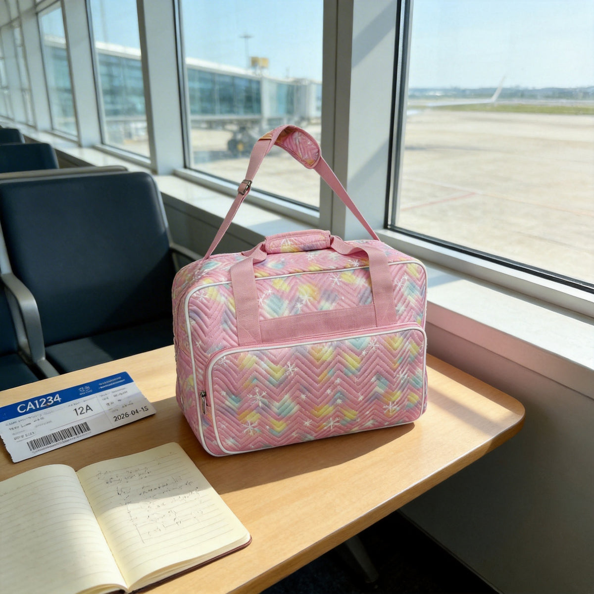 Portable Sewing Machine Storage Bag with Floral Print, Handbag and Shoulder Bag