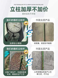 Heavy-Duty Solid Cast Iron Fence Post for Outdoor Garden and Farm Protection, Rust-Resistant Ground Spike