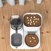 Automatic Pet Feeder with Water Dispenser and Food Bowl for Cats and Dogs, Double Bowl Design