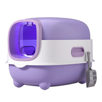 Large UV Sterilizing Enclosed Cat Litter Box with Odor Control and Splash Prevention