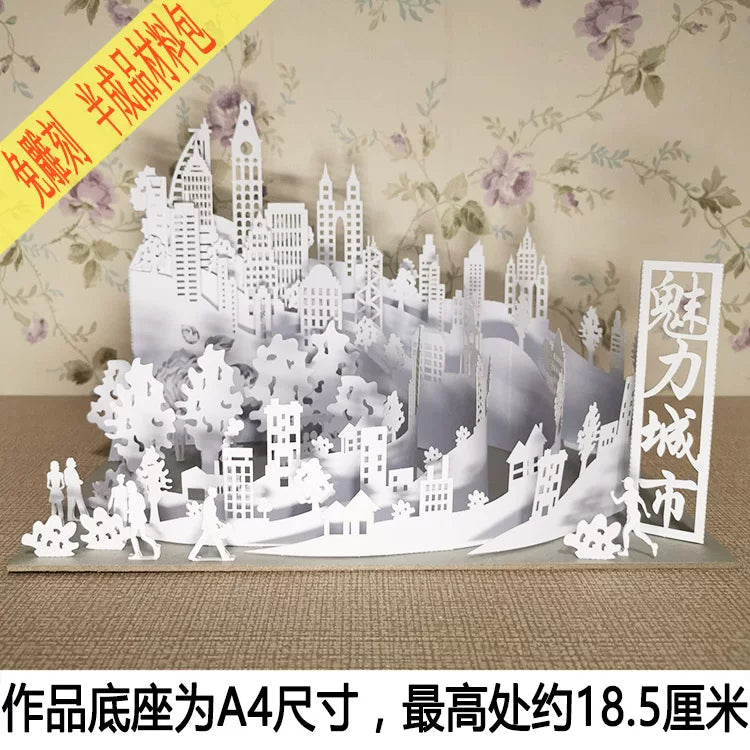 3D Patriotic City Paper Model Kit for Kids - DIY Craft