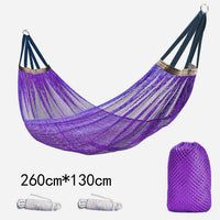 Outdoor Ice Silk Mesh Hammock with Spreader Bar, Anti-Roll Camping Travel Hammock
