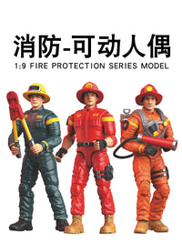 Star Glory Firefighter Action Figure 1:9 Scale Military Model with Movable Joints for Diorama Display