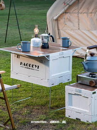 Outdoor Folding Storage Box with Table Function for Camping and Car Trunk Organization