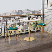 Nordic Gold Bar Table and Stool Set, Minimalist Solid Wood Bar Furniture for Cafes and Pubs