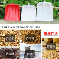 Heavy-Duty Plastic Shovel with Wooden Handle for Grain, Snow, and Industrial Use