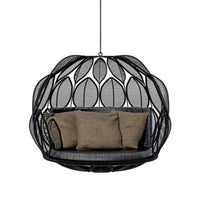 Rattan Woven Outdoor Hanging Basket Swing Chair for Balcony Patio
