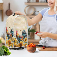 Dust Cover for Coffee Maker Blender with Ink Wash Rooster Sunflower Print